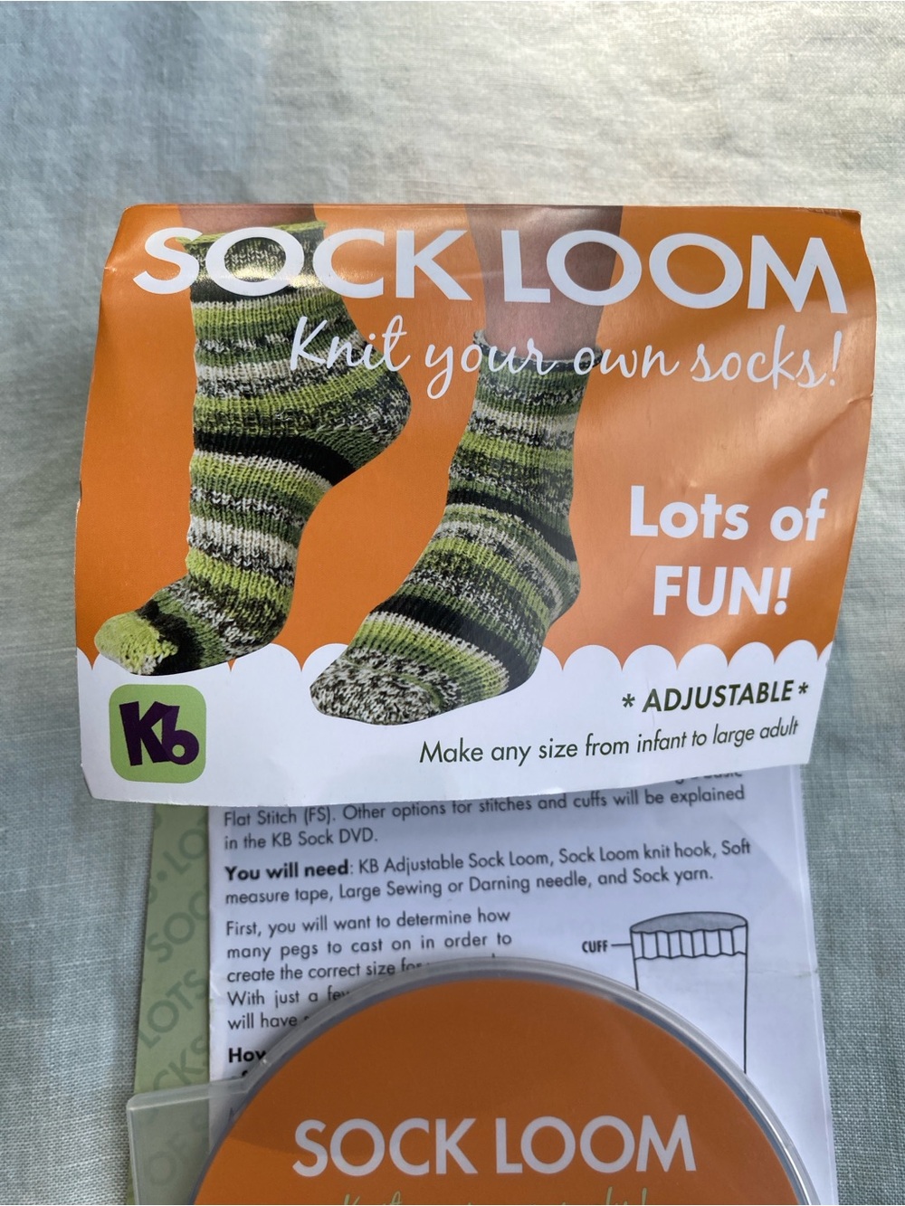 KB Knitting Board adjustable wooden sock loom kit - Picture 5 of 6